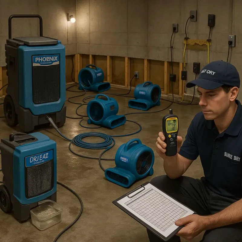 Structural Drying and Dehumidification process in Grandview, WA